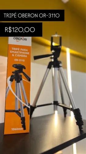 TRIPÉ OBERON OR-3110  PARA SMARTPHONE E CÂMERA 