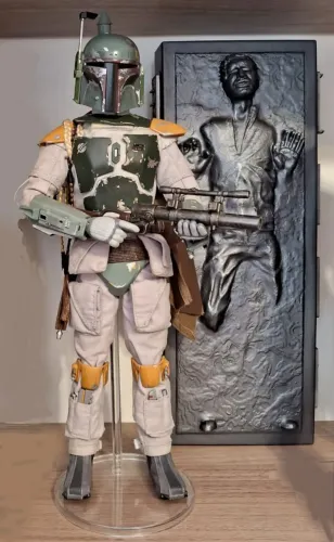 Star wars han solo em carbonita para hot toys com base