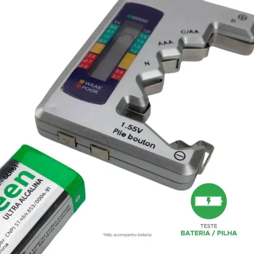 Medidor Testador De Pilha Bateria Mostrador Lcd Digital