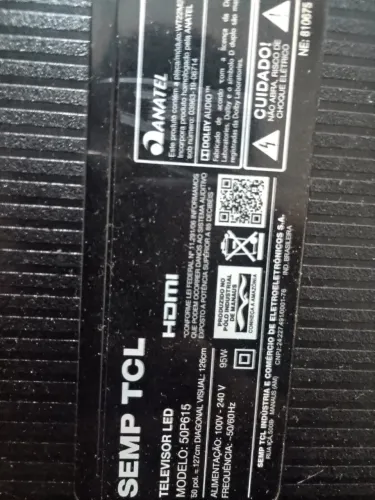 Tv TCL 50 polegadas detalhe apenas no visor que não dá imagem