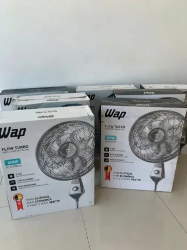 Ventilador de Coluna WAP Flow Turbo 180W 8 Pás com Ajuste de Altura e 3 Velocidades