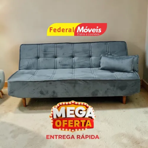 Sofá Cama 1,88m Espuma D33 Veludo - Chama no WhatsApp!