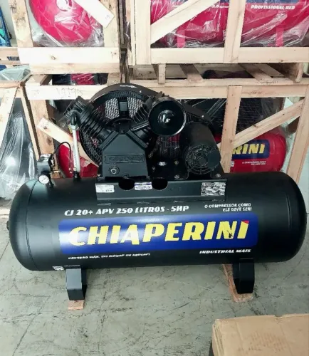 Compressor de Ar 250L Industrial 175 Psi Motor 5cv 20 pcm - Chiaperini (Novo)