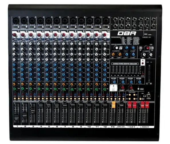 Mesa de Som DBR DM12 USB - 12 CANAIS - USADA COM BAG