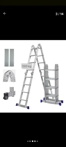 Escada articulada com plataforma