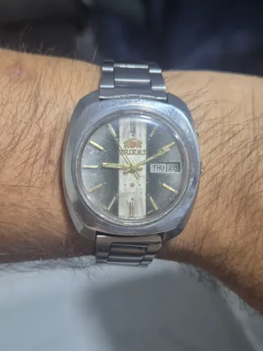 Relógio ORIENT 3 ESTRELAS AUTOMÁTICO CINZA/DOURADO   -   TODO REVISADO