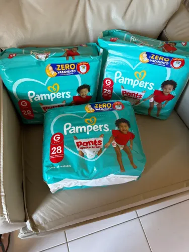 3 PACOTES PAMPERS PANTS G