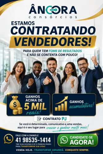 Vaga: VENDEDOR (A) DE CONSÓRCIOS e PNEUS