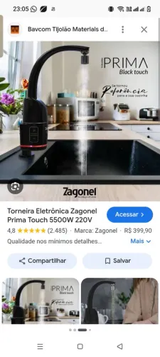 Torneira elétrica zagonel