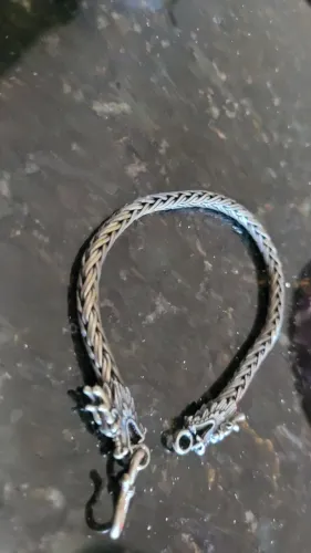 Pulseira  de prata 925 cabeça de dragao