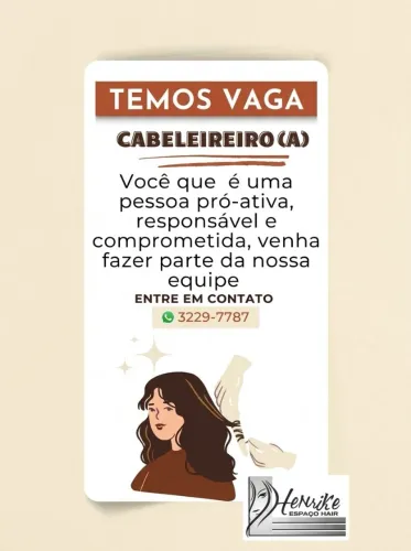 Vaga para Cabeleireiro
