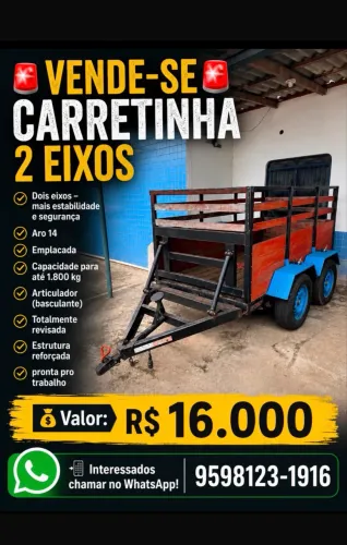 Vende carretinha dois eixo emplacada