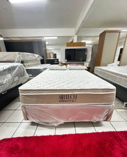 conjunto cama casal molas ensacadas Ortobom