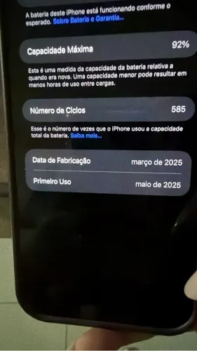 iPhone 16 pro Max 92% bateria
