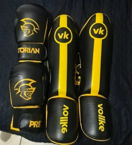 Luva boxe muaythai 14oz e caneleira 
