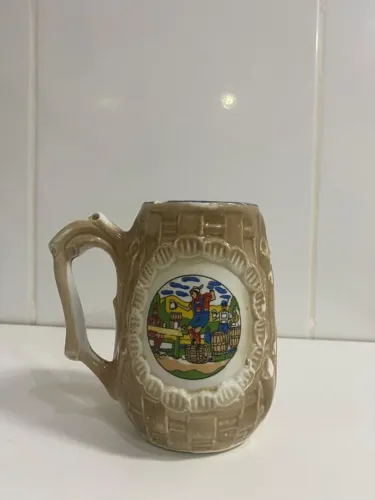 Caneca de cerâmica estilo vintage - decoração temática cerveja/Oktoberfest