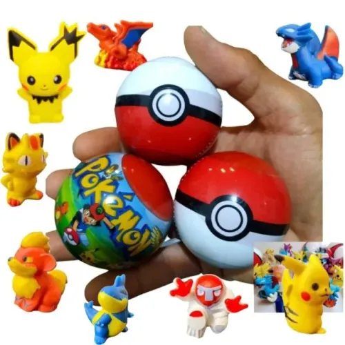 Kit 20 Miniaturas Pokemons Sortidos + 20 Pokebolas 5cm