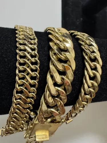 Pulseira Groumet de ouro 15g 18k procedência garantia eterna
