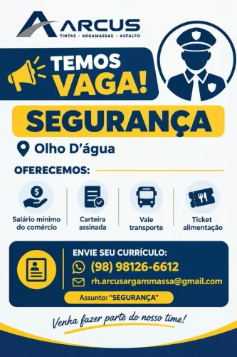 VAGA SEGURANÇA OLHO D'ÁGUA
