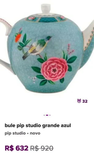 Bule porcelana holandesa pipstudio