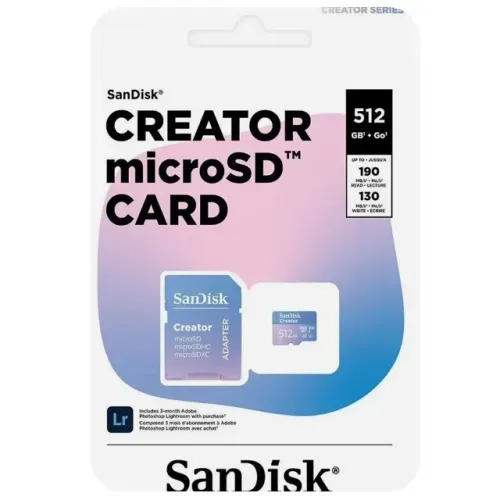 MicroSD SanDisk Creator 512GB V30 A2 U3 4K