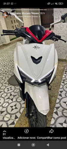 Moto scooter elétrica ventania Wind 100 km autonomia 
