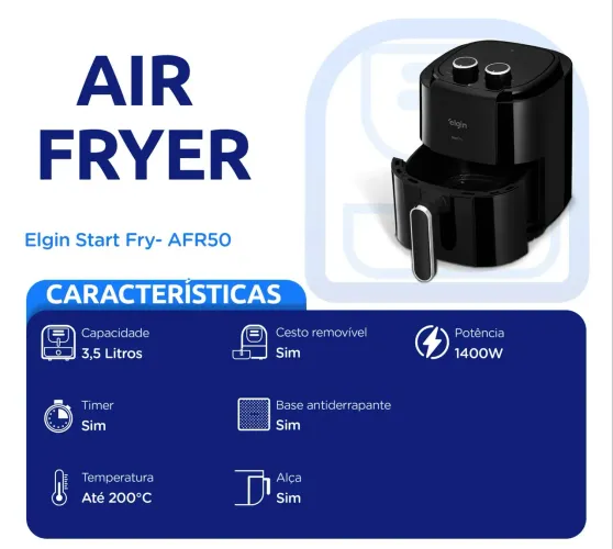 Fritadeira Air Fryer Elgin 