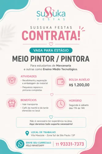 ESTÁGIO MEIO PINTOR / PINTORA