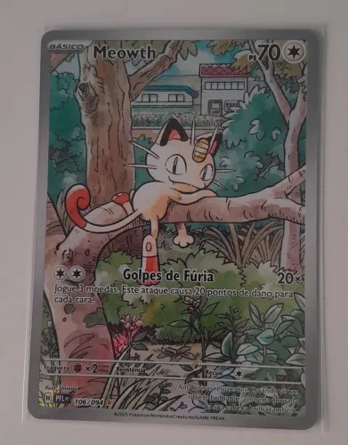 Carta Pokémon Meowth Full Art Fogo Fantasmagórico