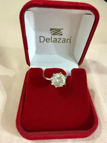 Anel solitário Prata com zircônia 