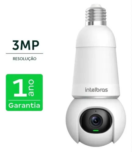 Câmera Lâmpada Intelbras Im6 Full Color 3mp 360 Wifi Interna Cor Branco