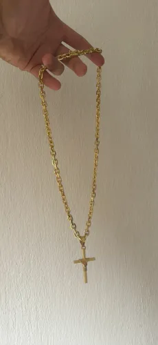 Cordão 8mm Banhado a ouro 18k 70cm