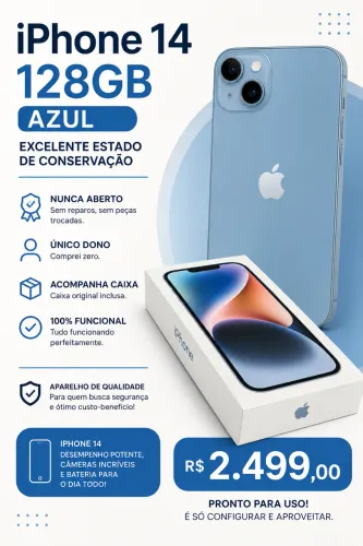 iPhone 14 128GB Azul - Excelente estado!