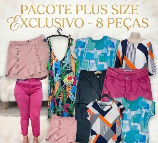 Kit 8 Peças Femininas G ao 50 | Jeans, Jaqueta, Macacão | Revenda Brechó