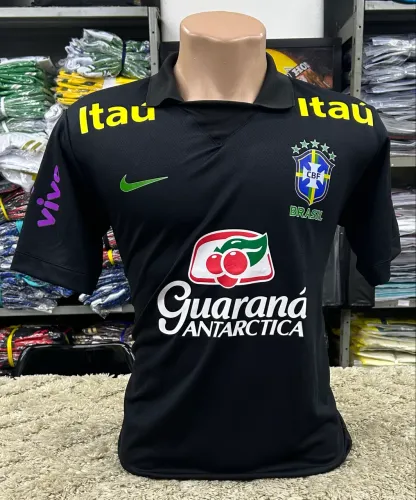 Camisa Polo Brasil Guaraná Preta