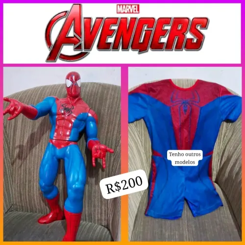 Homem Aranha gigante com fantasia de brinde