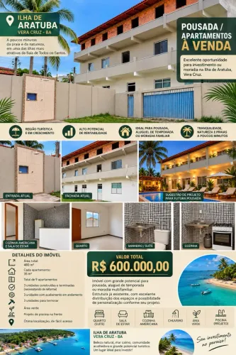 POUSADA EM ARATUBA - PROJETO PARA CONCLUIR. IMPERDÍVEL