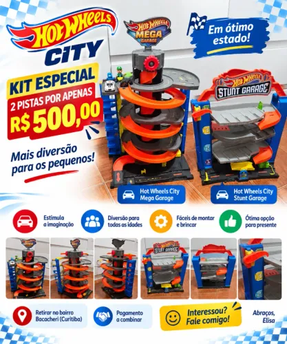 Kit Hot Wheels City - Mega Garage + Stunt Garage | R$ 500