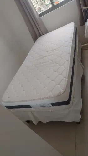 Colchão mola ensaca + base solteiro
