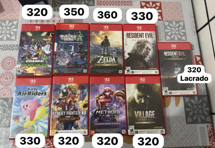 Jogos de Nintendo Switch 1 e Nintendo Switch 2 VALORES NA FOTO 