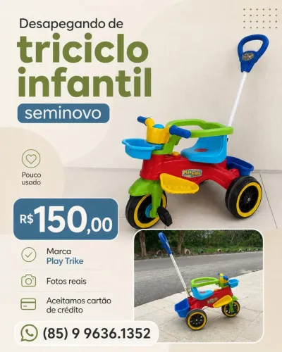 Triciclo Infantil Play Trike Seminovo