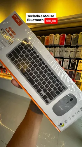 Kit Teclado + Mouse Bluetooth Alpha Gold | R$ 180
