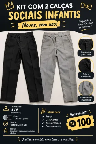 VENDO KIT COM 2 CALÇA SOCIAL INFANTIL 