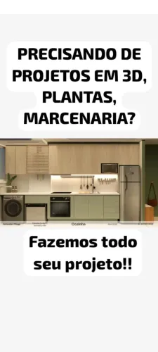 PROJETOS 3D, PLANTAS, MARCENARIA