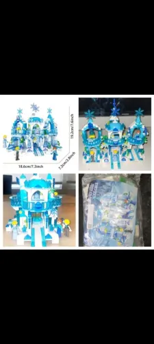 Kit FROZEN novo blocos de montar compatível c lego de montar c 463 + 2 personagens