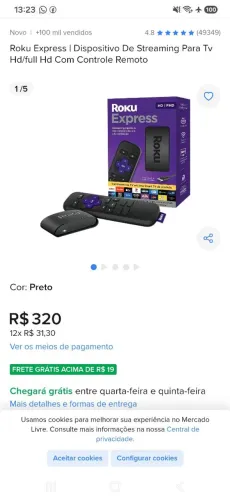 Vendo aparelho roku
