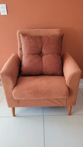Poltrona + almofada terracota