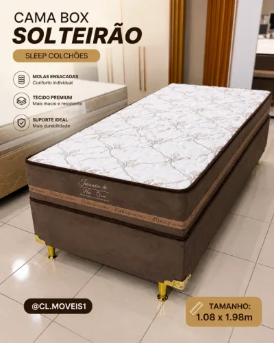 Cama box solteirão jasmim plus