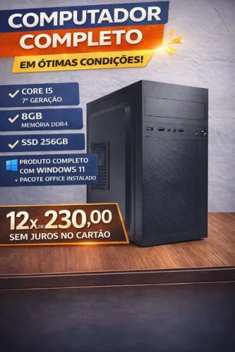Computador intel core i5 setima geracao, 8gb ddr4, ssd 256gb