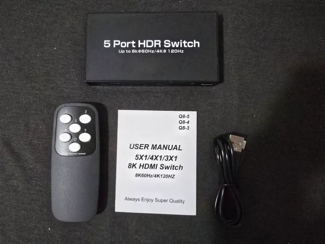 Switch HDMI 5 Portas 8K / 4K 120Hz com Controle
